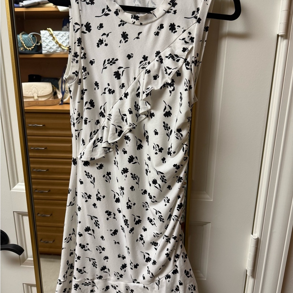 Parker Black Floral Asymmetrical Dress